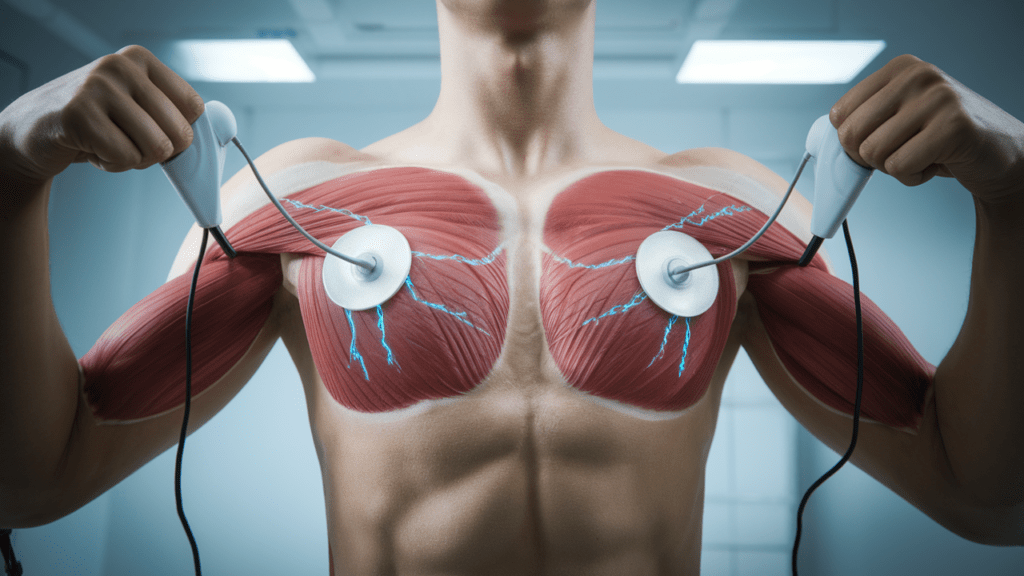 stimulateur musculaire pectoral : tonifiez et sculptez vos muscles pectoraux efficacement grâce à cet appareil innovant de stimulation électrique.